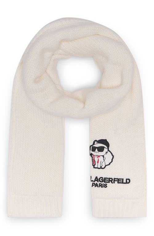 Karl Lagerfeld Paris Sassy Choupette Scarf In White