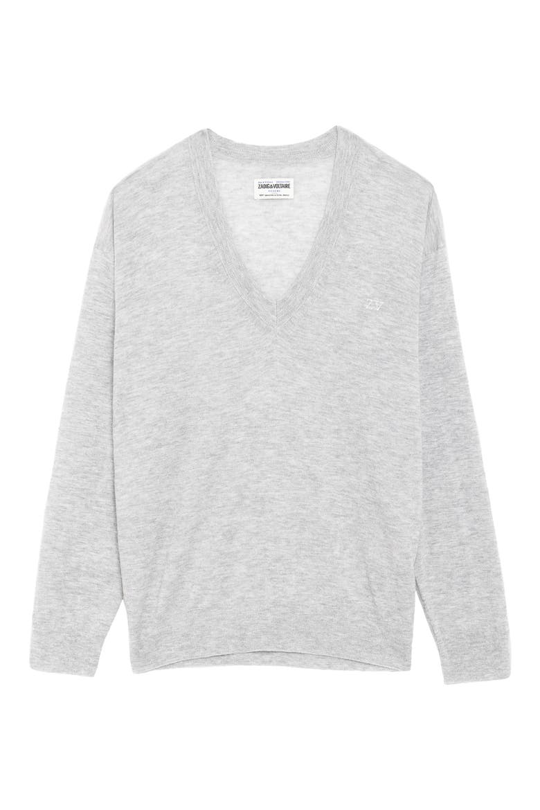Oversize Cashmere Sweater, Alternate, color, GRIS CHINE CLAI