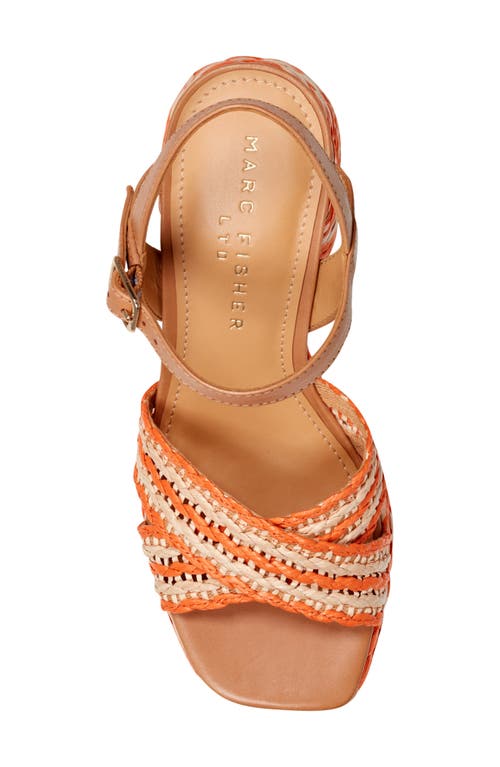 Marc Fisher Ltd Juliey Ankle Strap Platform Sandal In Orange