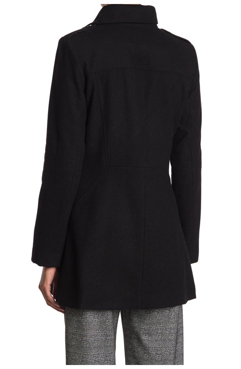 French Connection Tulip Hem Asymmetrical Hem Wool Blend Coat, Alternate, color,