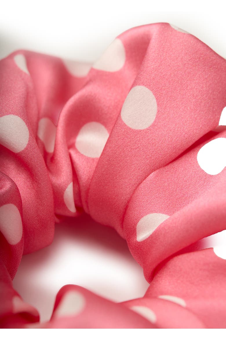 Petite Dot Silk Scrunchie, Alternate, color, Pink