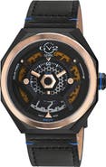 GV2 Stella Solare Power Leather Strap Watch, 44mm
