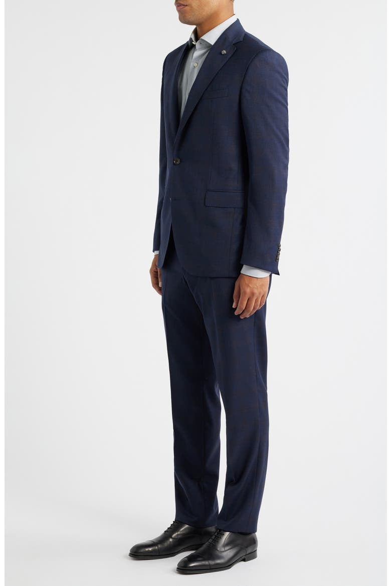 Esprit Navy Deco Plaid Wool Suit, Alternate, color, NAVY