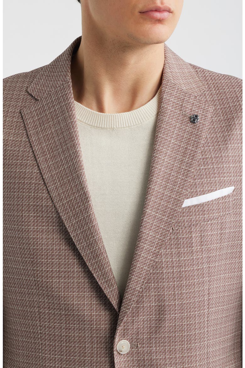 Hutson Slim Fit Red Check Virgin Wool Sport Coat, Alternate, color, OPEN RED