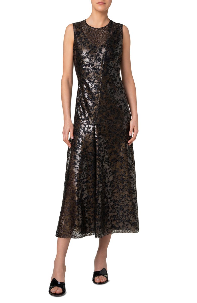 Akris Sequin Midi Cocktail Dress, Main, color, 