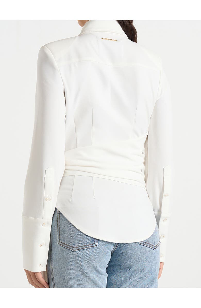Manière De Voir Fia Wrap Shirt With Hardware Detail, Alternate, color, White