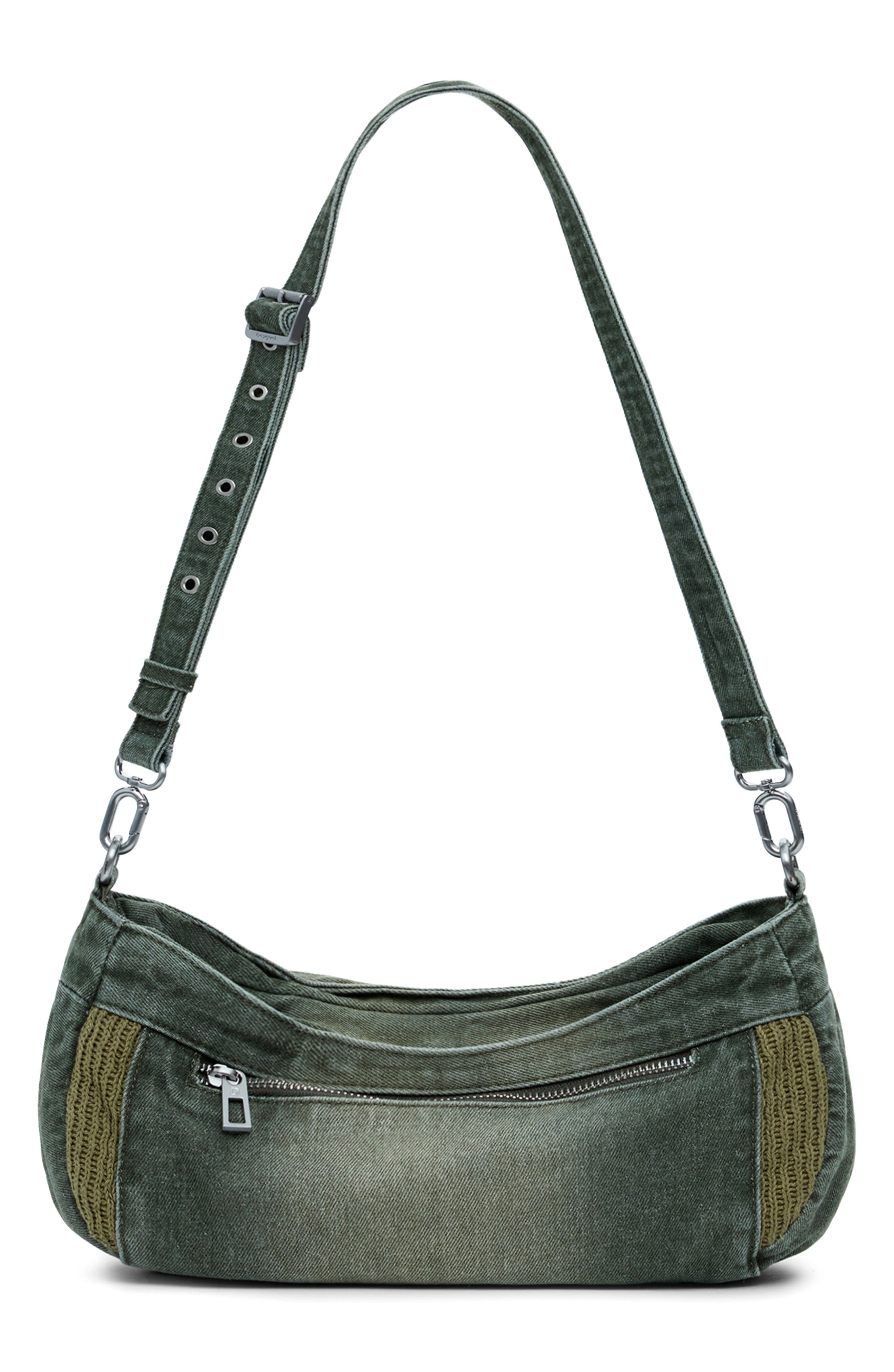 Desigual Denim Shoulder Bag, Alternate, color, Light Green
