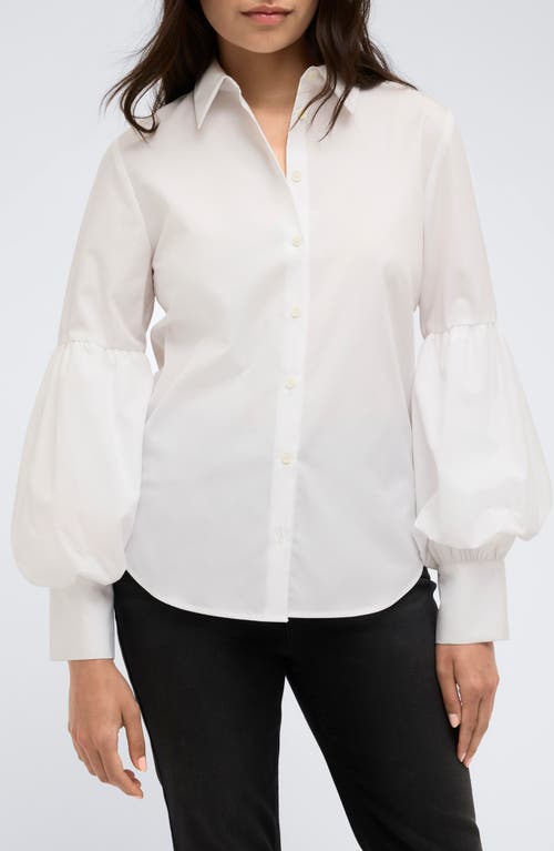 Kenneth Cole Balloon Sleeve Button-Up Shirt in Pure White  product