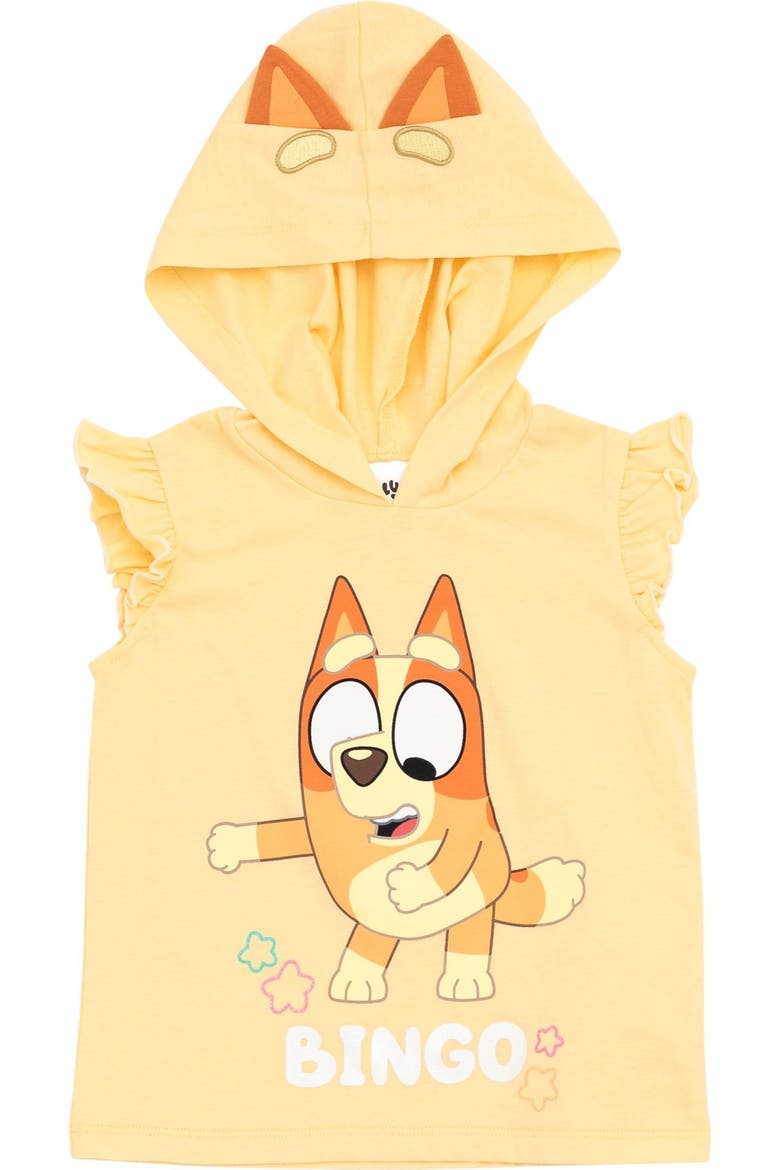 2-Piece Hooded Tank and Shorts Set, Alternate, color, Bingo Yellow Grey