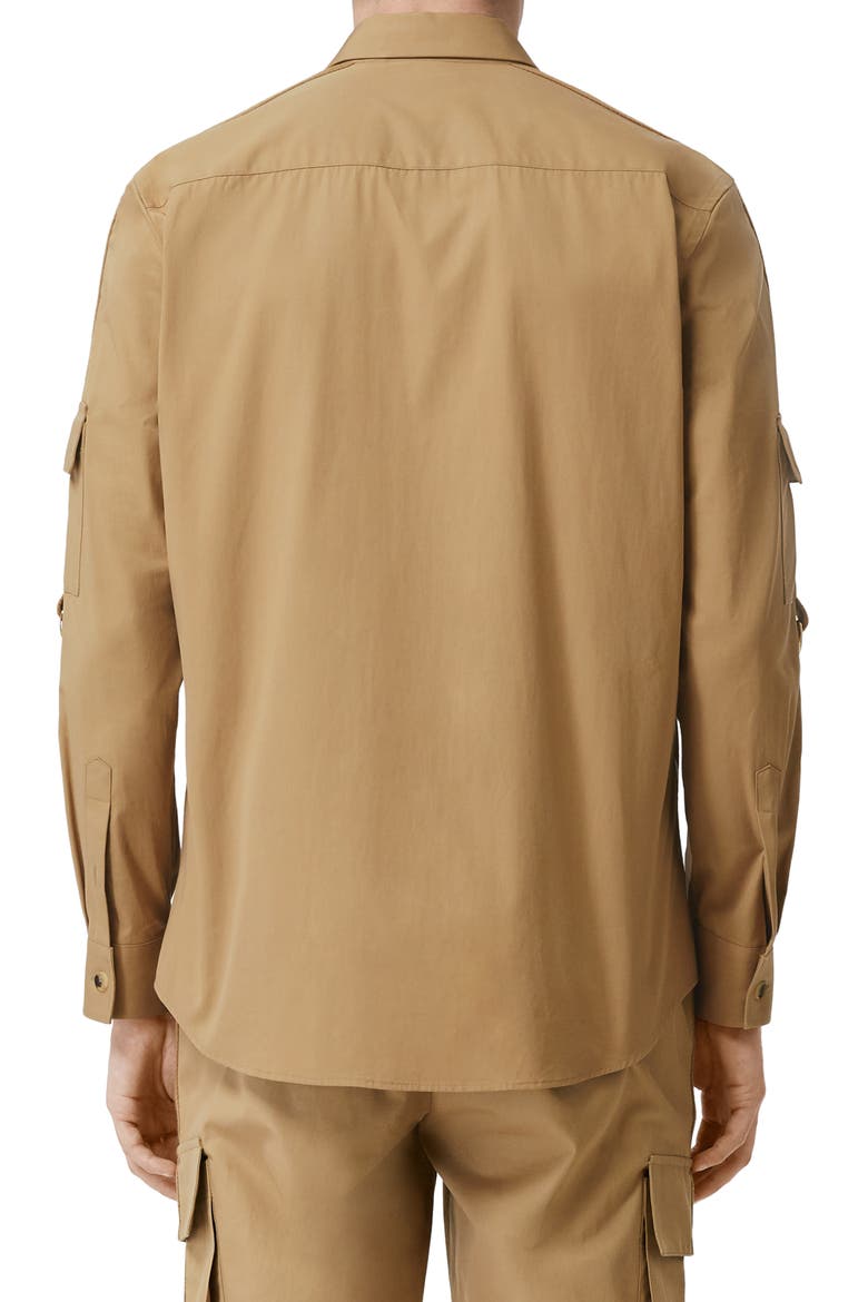 Crawford Roll Sleeve Button-Up Shirt, Alternate, color, PALE COFFEE