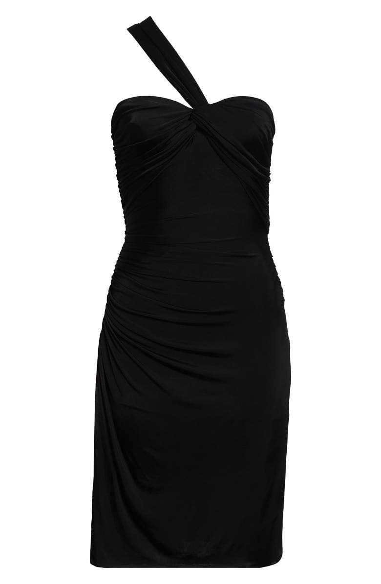 TOM FORD One-Shoulder Twist Front Jersey Minidress, Alternate, color, Black