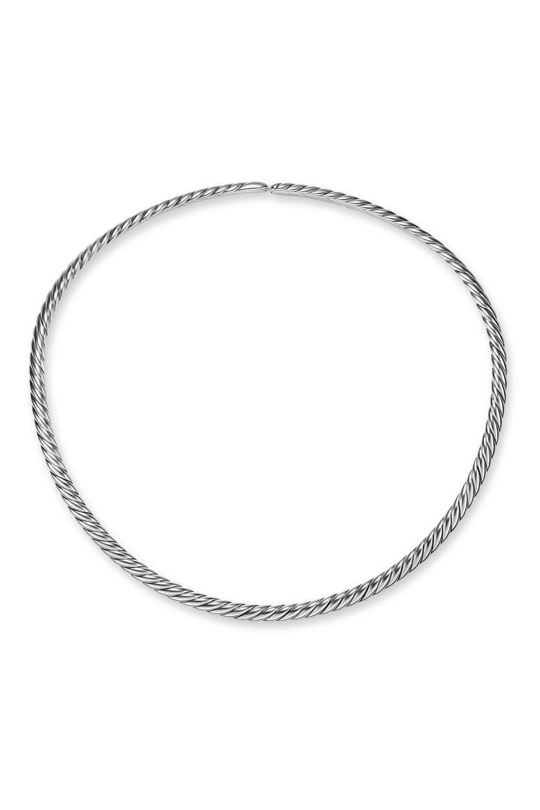 Sculpted Cable Flex Necklace in 18K Yellow Gold or Sterling Silver, 5mm, Main, color, SILVER