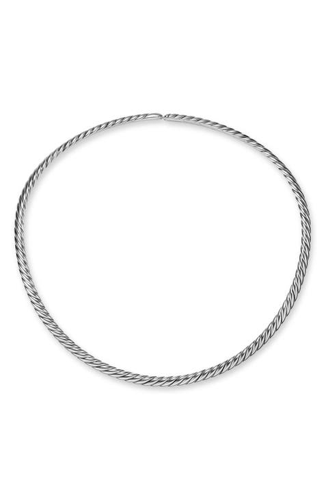 Sculpted Cable Flex Necklace in 18K Yellow Gold or Sterling Silver, 5mm