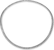 David Yurman Sculpted Cable Flex Necklace in 18K Yellow Gold or Sterling Silver, 5mm