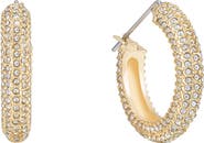Ettika Crystal Embellished Hoop Earrings