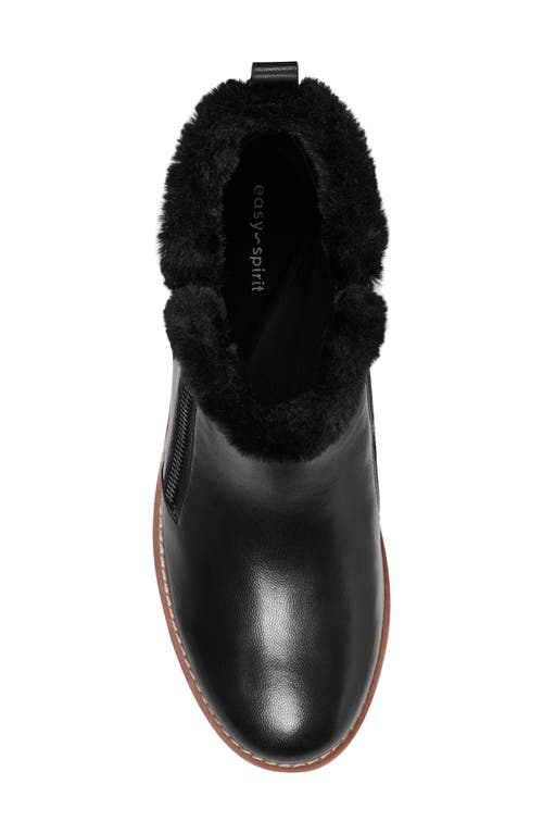 Easy Spirit Jane Faux Fur Lined Wedge Bootie In Black