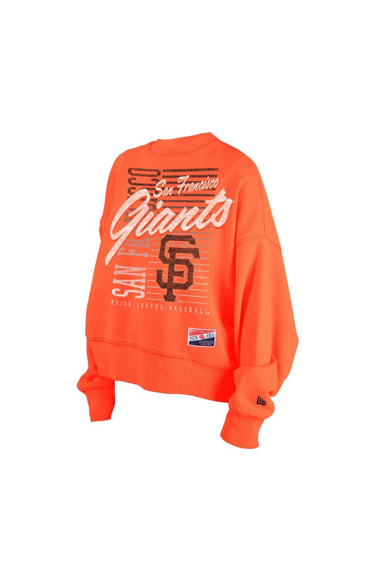 New Era Women's New Era Orange San Francisco Giants Boxy Mineral Wash Dolmen Sleeve Cropped Sweatshirt, Alternate, color, 