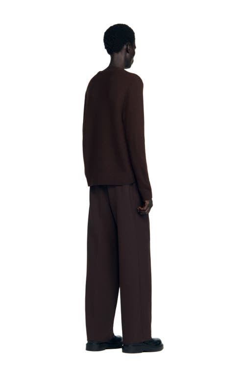Sandro Textured Knit Sweater In Brown