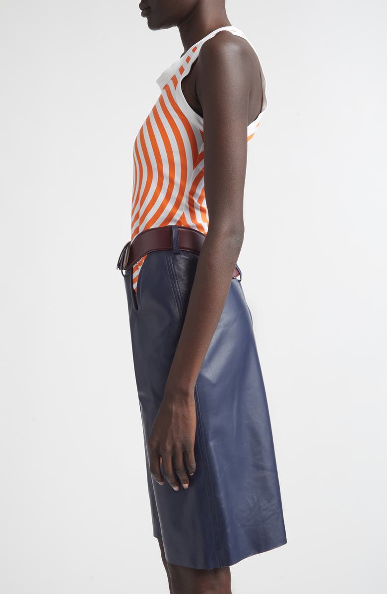 Jean Paul Gaultier Spiral Print Jersey Tank, Alternate, color, White/ Orange