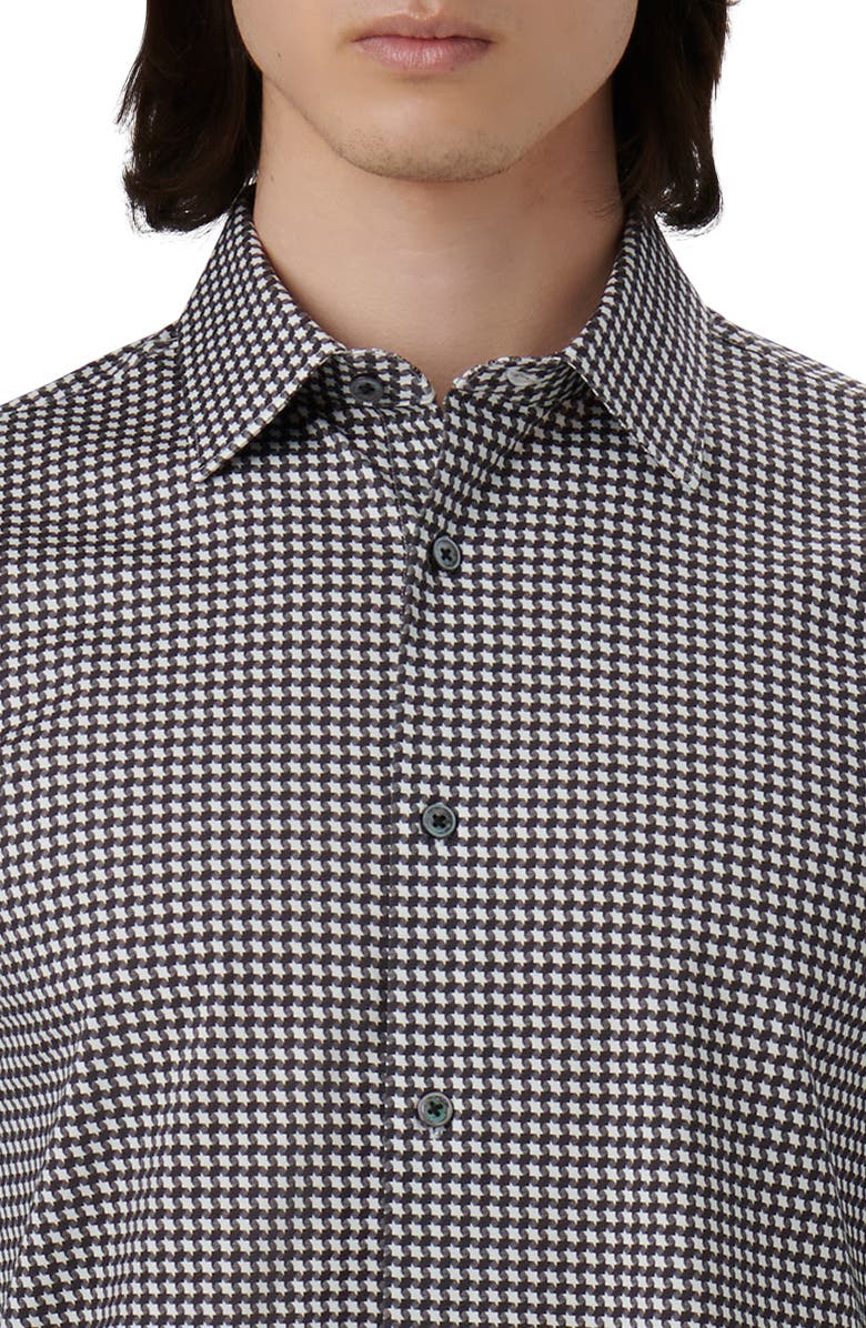 Bugatchi James OoohCotton<sup>®</sup> Houndstooth Button-Up Shirt, Alternate, color, 