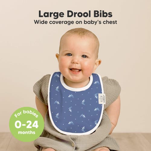 Keababies 8-pack Baby Drool Bibs In Blue