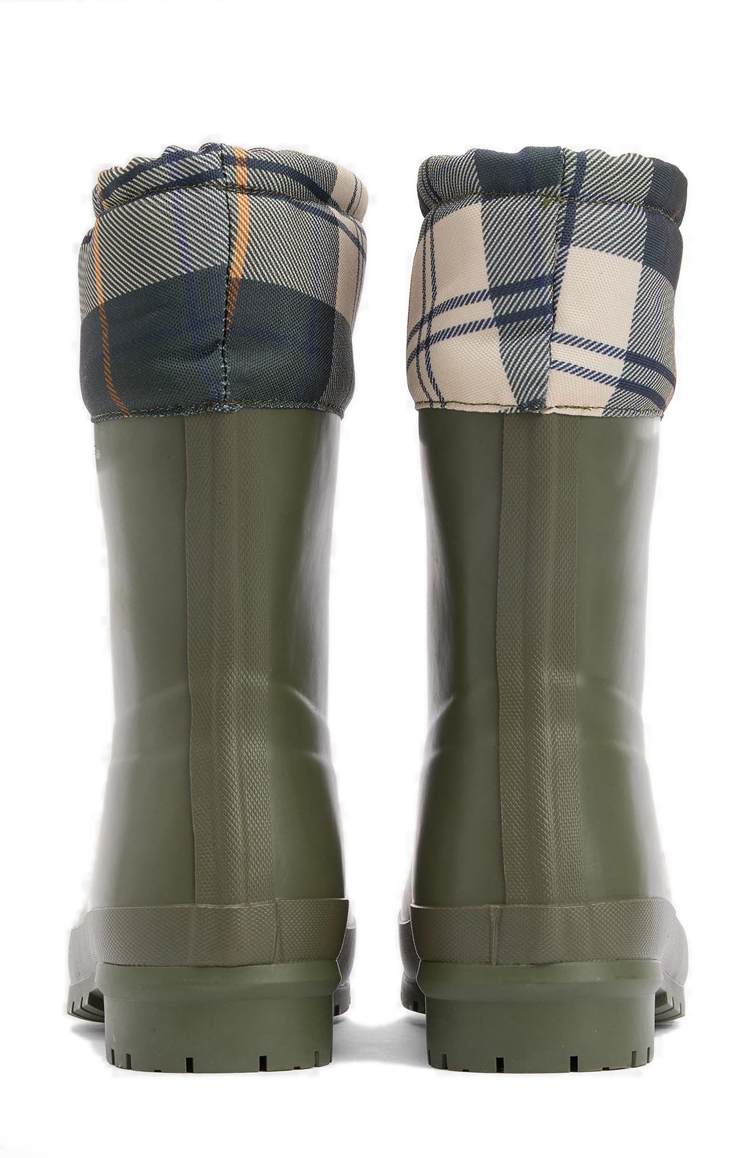 Barbour Mowbray Wellington Boot, Alternate, color, Olive/ Ancient Tartan