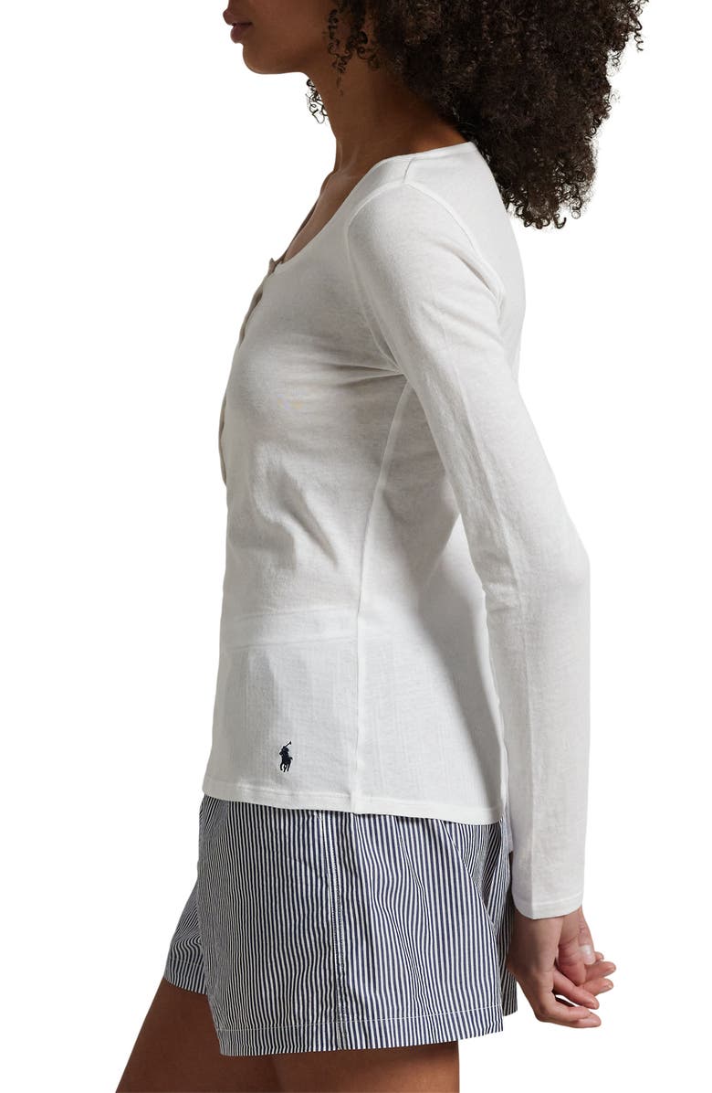 Polo Ralph Lauren Long & Lean Cotton Jersey Lounge Henley, Alternate, color, White Cloud