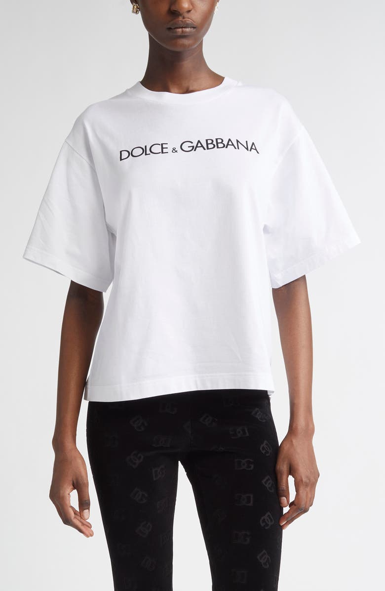 Dolce&Gabbana Logo Graphic T-Shirt, Main, color, W0800 Bianco Ottico