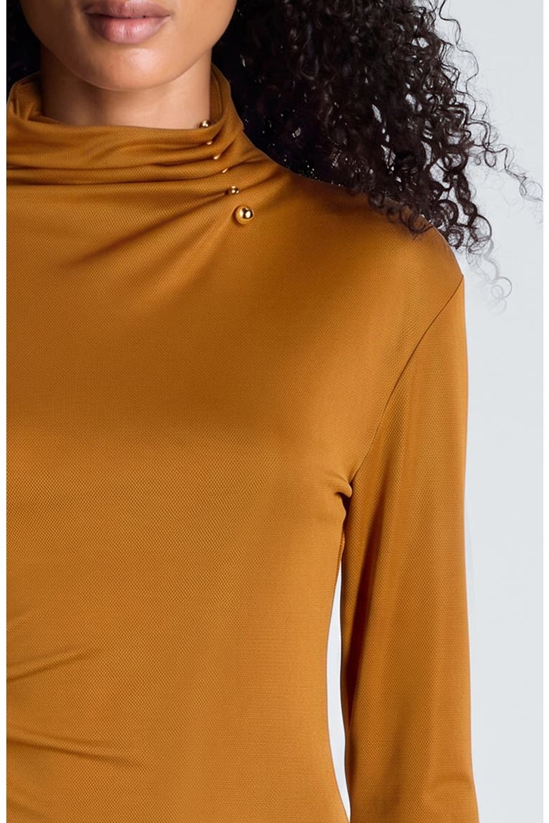 Pin Detail Long Sleeve Minidress, Alternate, color, MAPLE