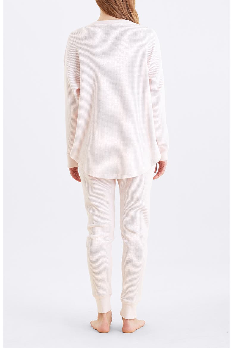 Waffle Knit Pajamas, Alternate, color, WINTER ROSE