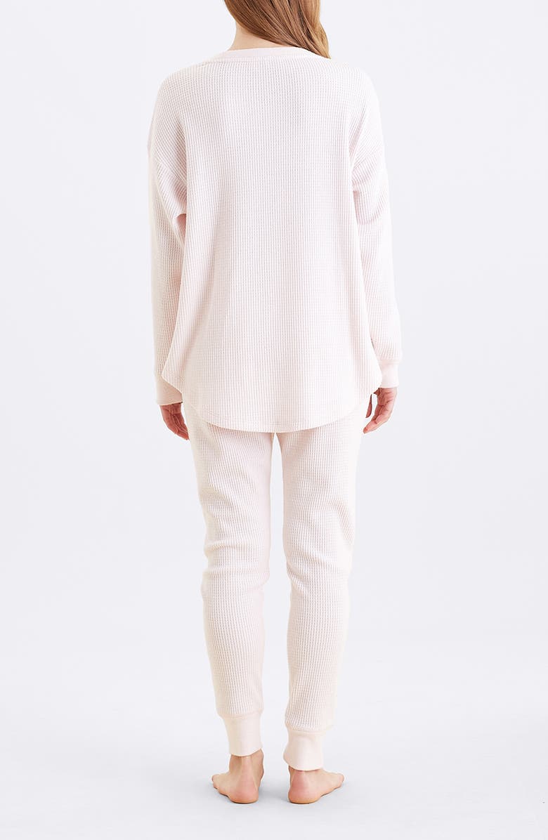Papinelle Waffle Knit Pajamas, Alternate, color, Winter Rose