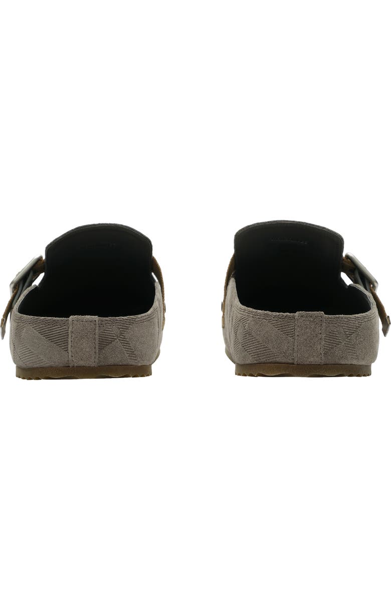 Burberry Check Suede Urchin Clogs, Alternate, color, Chino Grey