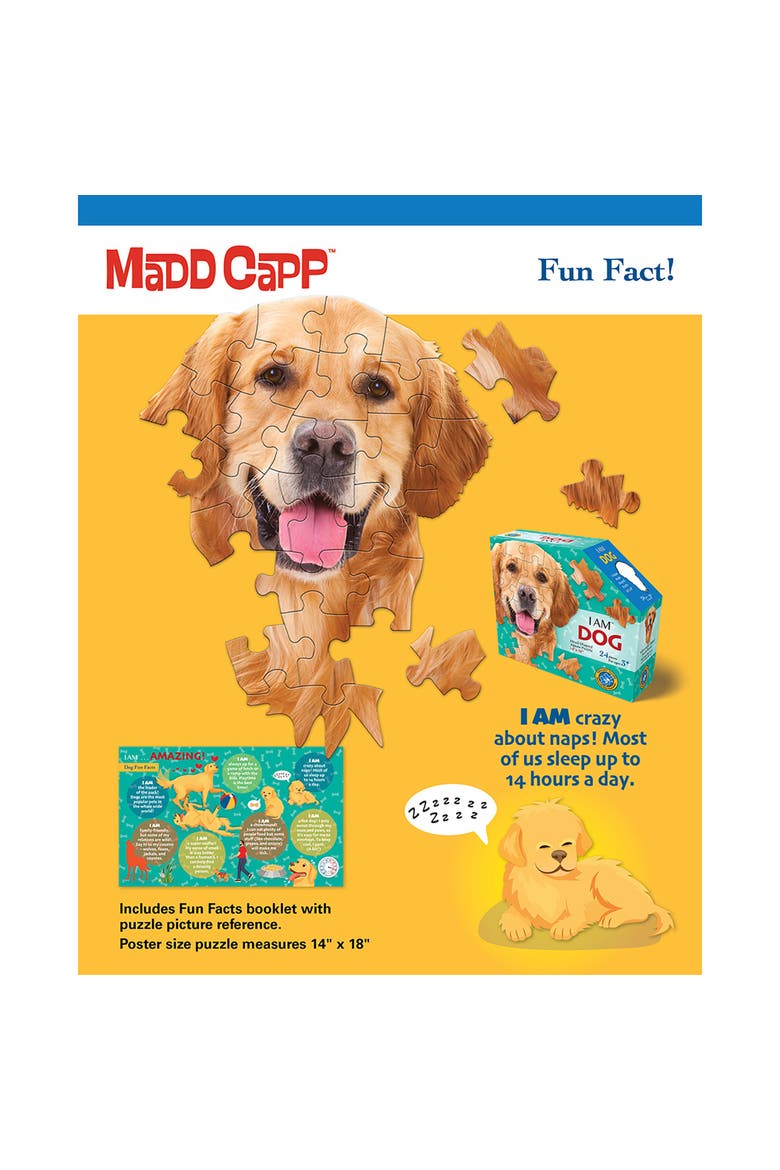 I Am Dog 24Piece Puzzle, Animal Headshaped Jigsaw, 14X18" Size, Alternate, color, Multicolored