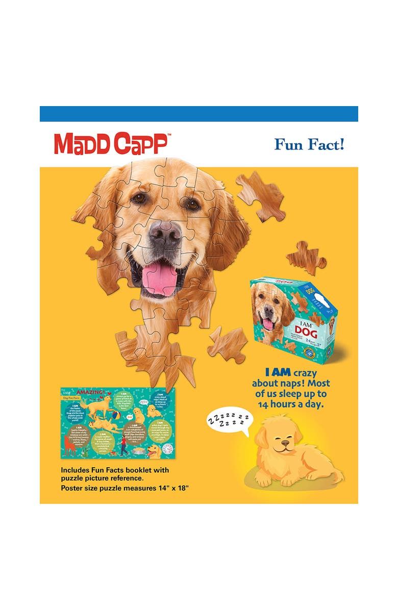 Madd Capp I Am Dog 24Piece Puzzle, Animal Headshaped Jigsaw, 14X18" Size, Alternate, color, Multicolored