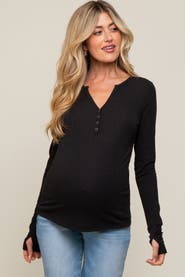 PinkBlush Button Front Long Sleeve Top