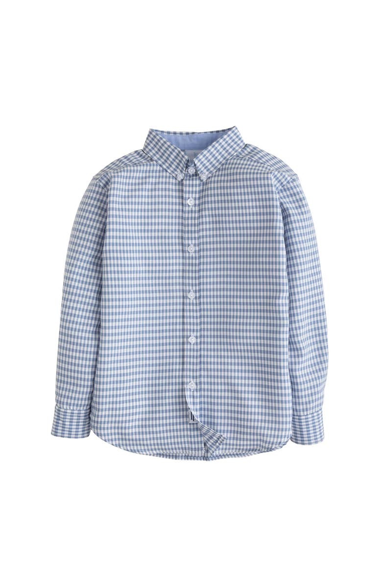 Little English Kids' Button Down Shirt, Main, color, Gray Blue Gingham