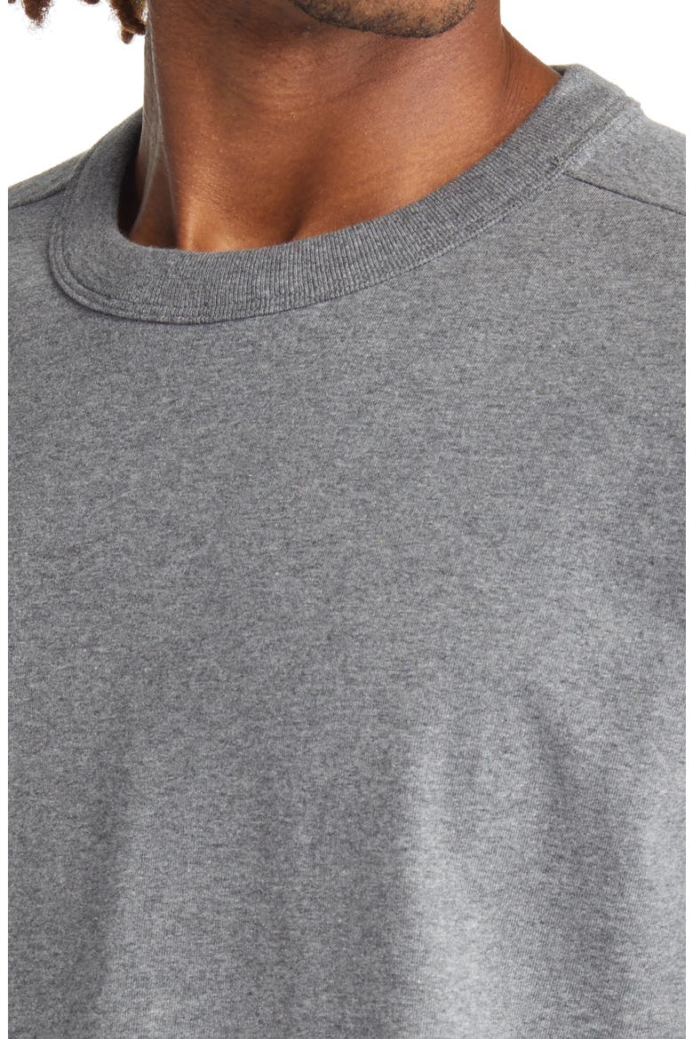 Solid Cotton Crewneck T-Shirt, Alternate, color, GREY DARK HEATHER