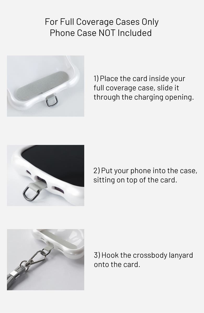 Auramma Adjustable Crossbody Phone Lanyard, Alternate, color, Light Grey