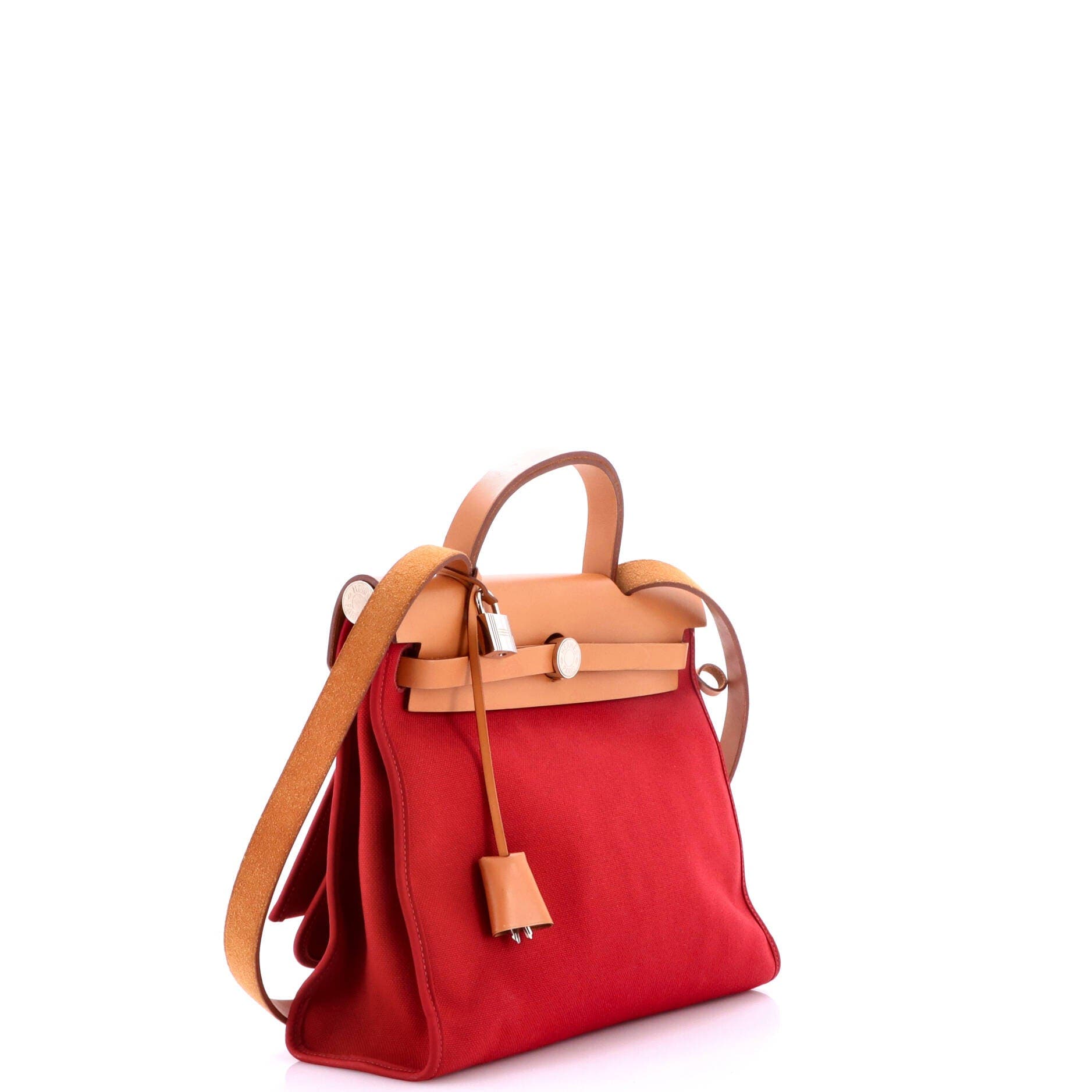 Herbag Zip Leather and Toile 31, Alternate, color, Red