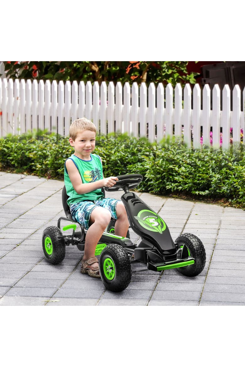 Ergonomic Pedal Go Kart with Wear-Resistant Tread, Alternate, color, Green