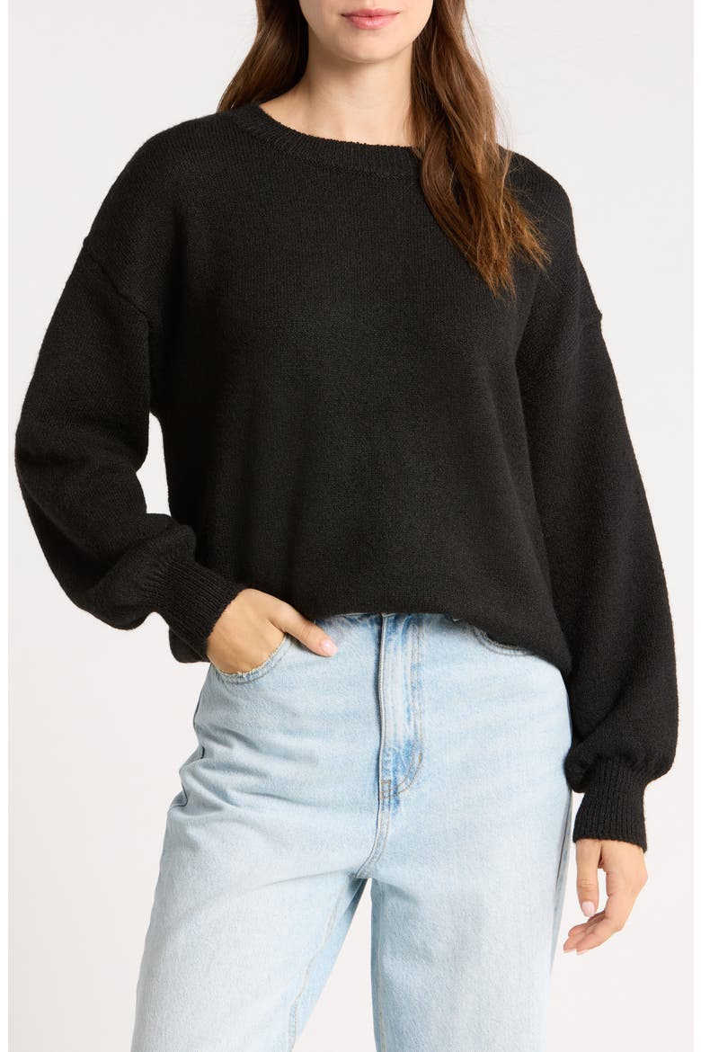 Ryanna Oversize Sweater, Main, color, BLACK