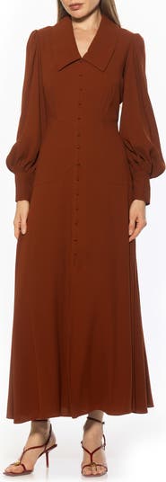 Kate Collared Long Sleeve Maxi Dress