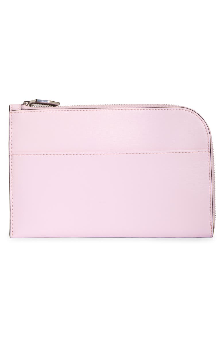Leather Zip Around Wallet, Alternate, color, CHERRY BLOSSOM