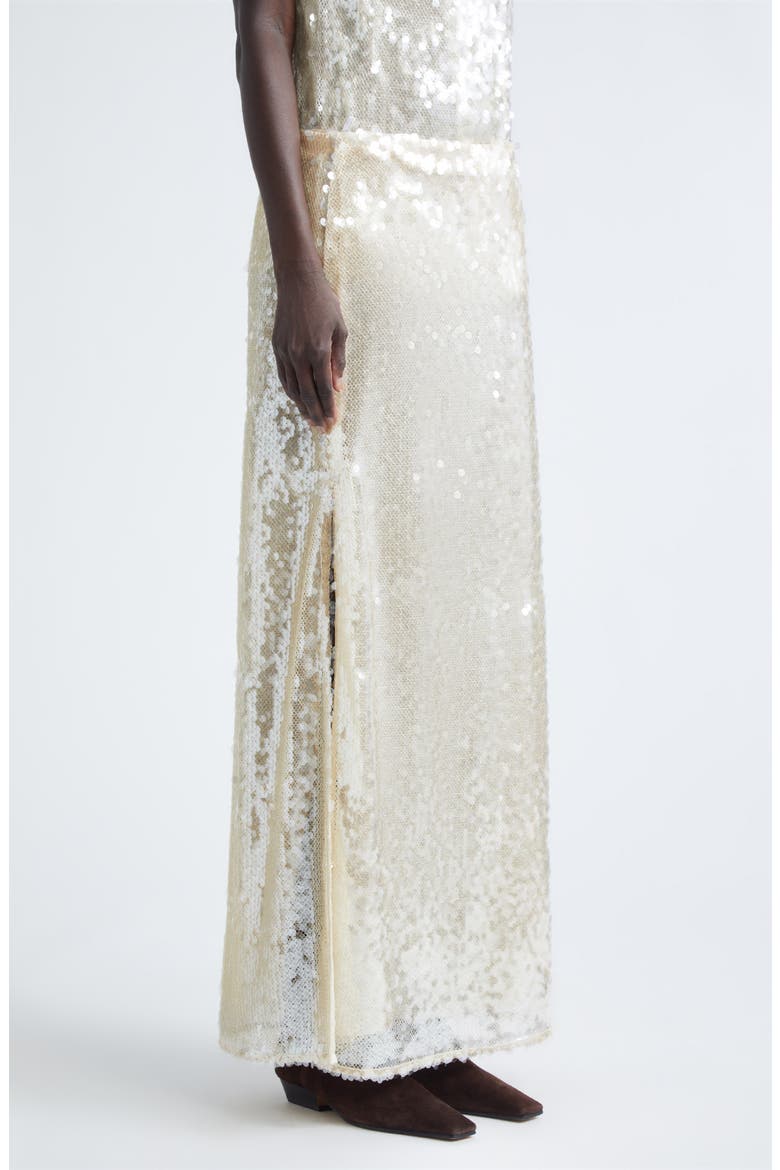 Linnie Sequin Skirt, Alternate, color, MACADAMIA