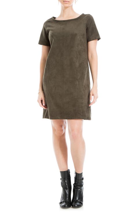 Faux Suede Shift Dress