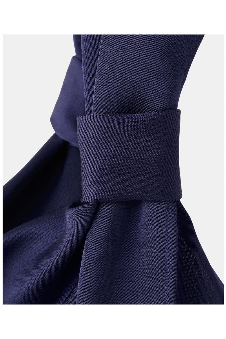 Safira One-Shoulder Side Ruched Satin Dress, Alternate, color, NIGHT BLUE