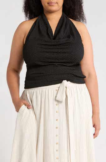 Renee C Textured Knit Halter Top