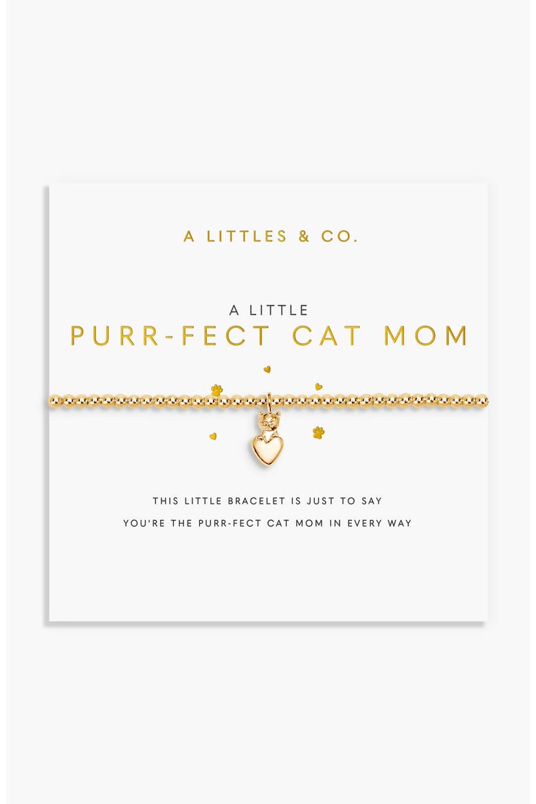 A Little 'Paw-Fect Cat Mom' Bracelet, Main, color, Gold Plated