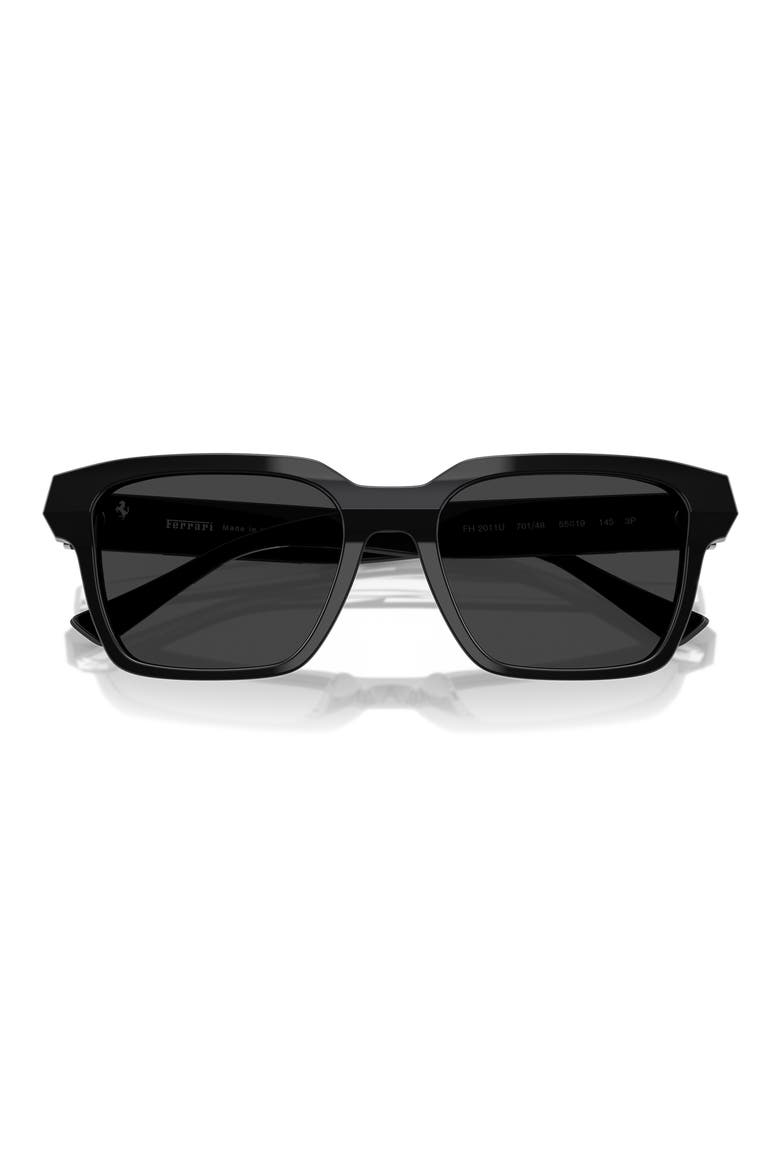 55mm Polarized Square Sunglasses, Alternate, color, BLACK / GREY POLAR