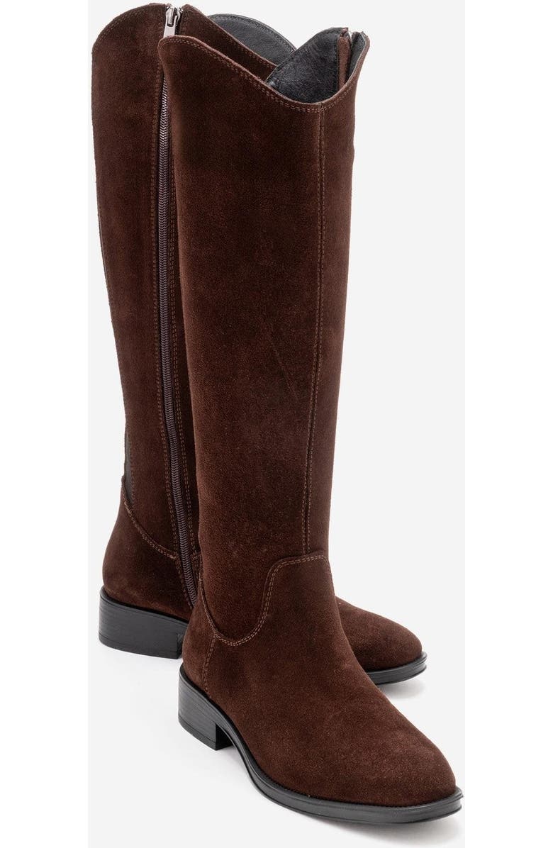 Forever & Always Shoes Ruiz Leather Knee High Boot, Main, color, Brown Suede
